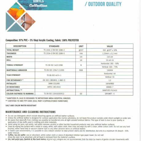 Outdoor Vinlys Technical Details 