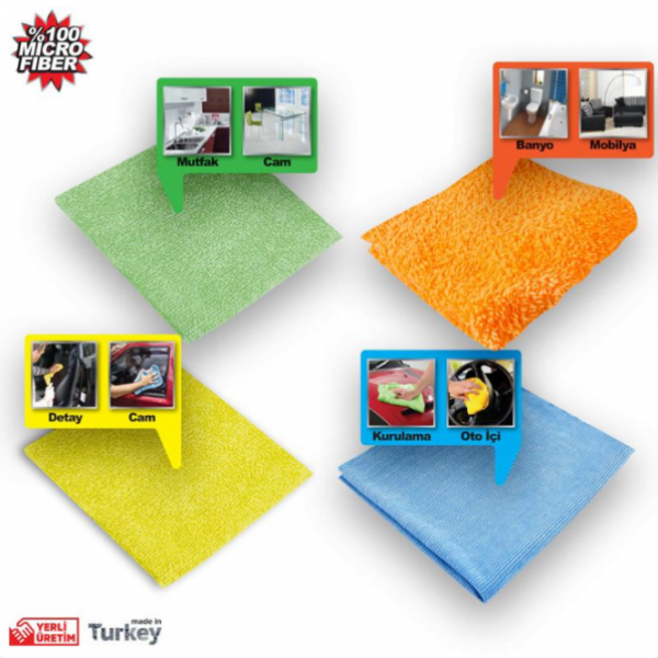 Mikrofiber Bez 4'Lü