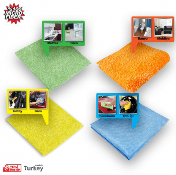 Mikrofiber Bez 4'Lü